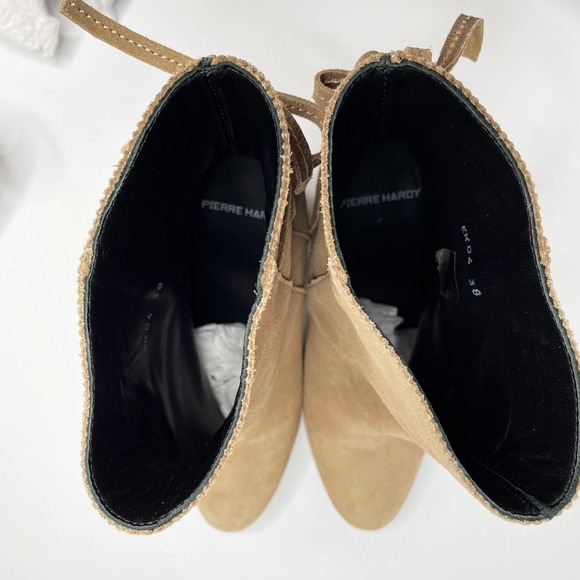 Pierre Hardy Suede Leather Tie Back Block Heel Platform Ankle Boots 8 - Picture 16 of 16